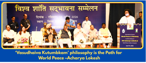 19 April , 2025 On the birth anniversary of Acharya Lokeshji, saints of all religions and public representatives addressed the “Peace Harmony Day”